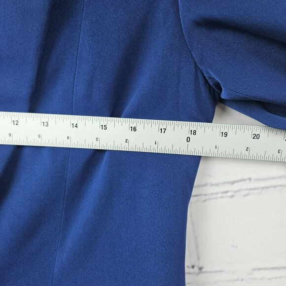 Oscar De La Renta Womens 10 Classic Blue Button Blazer 10  Acetate Rayon USA - Picture 13 of 15